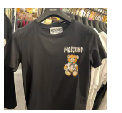 [S] MOSCHINO BLACK TEDDY BEAR TSHIRT, 241ET071505411555 (SM906)