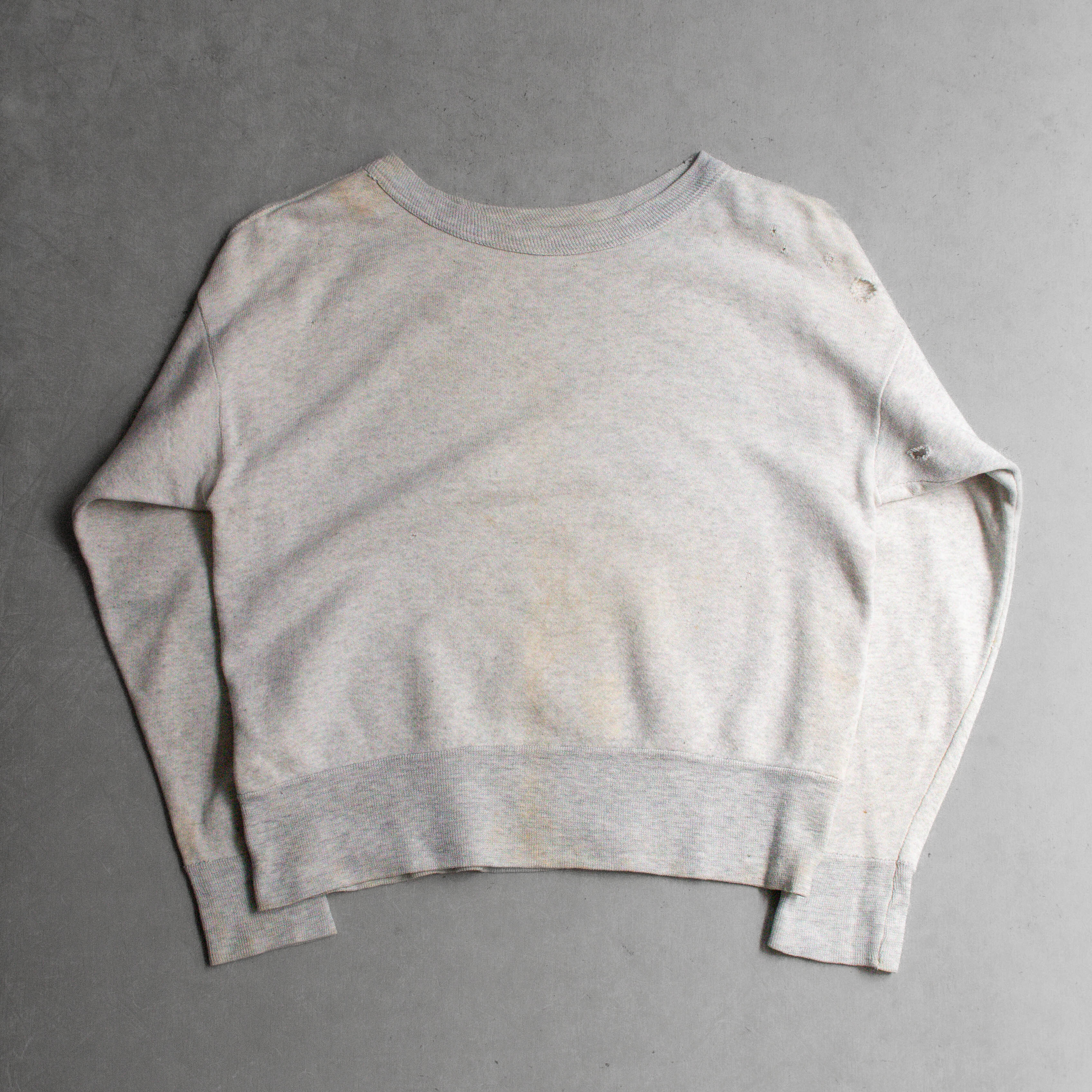 50-60S SINGLE V SWEATSHIRT 美國 前V 素面 灰色 長袖 大學T B