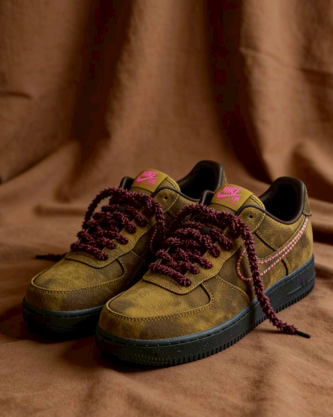 Nike Air Force 1 棕黃色 ' Baroque Brown and Desert Moss'