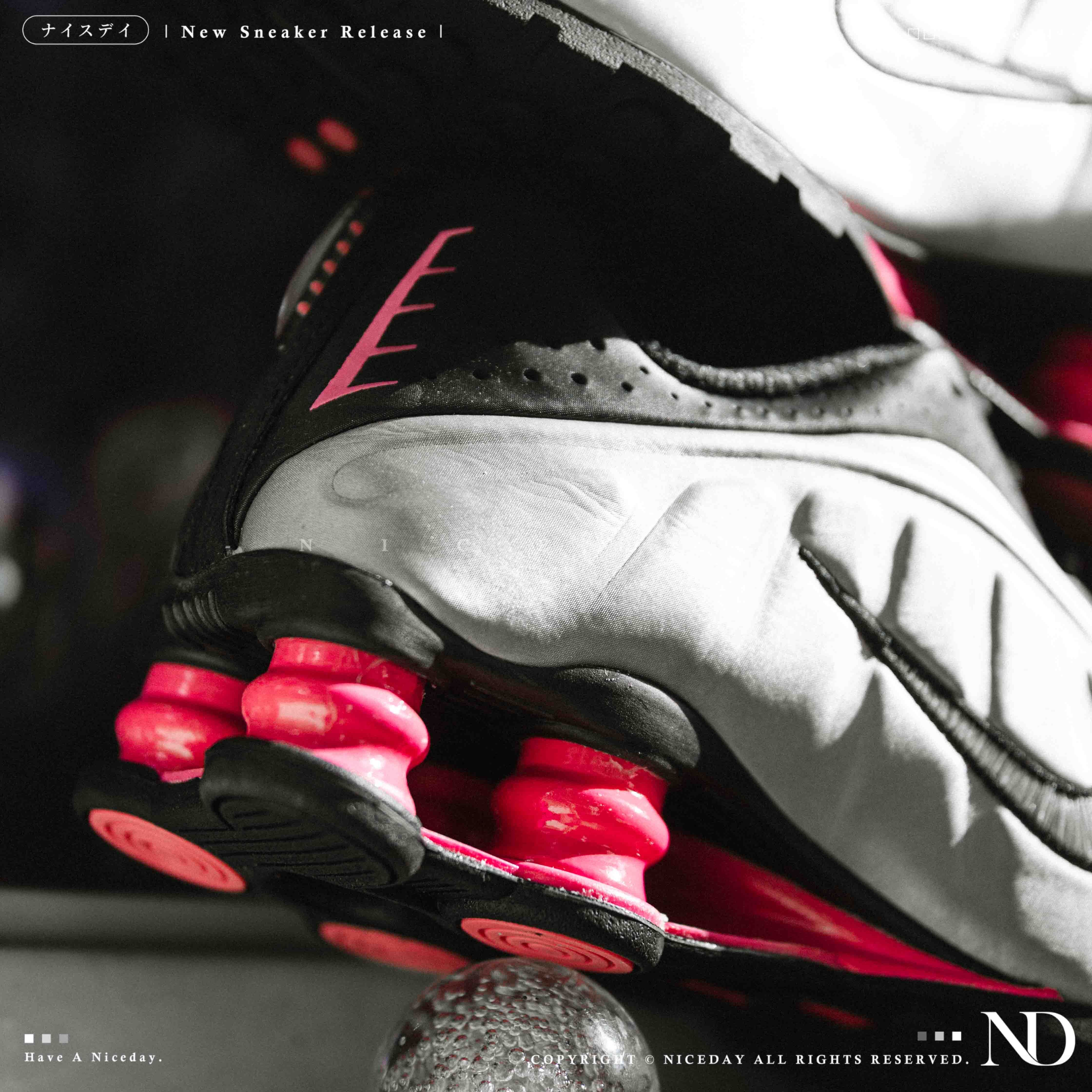 NICEDAY 現貨 NIKE W SHOX R4 黑銀粉 銀 粉 氣墊 復古 彈簧 AR3565-012