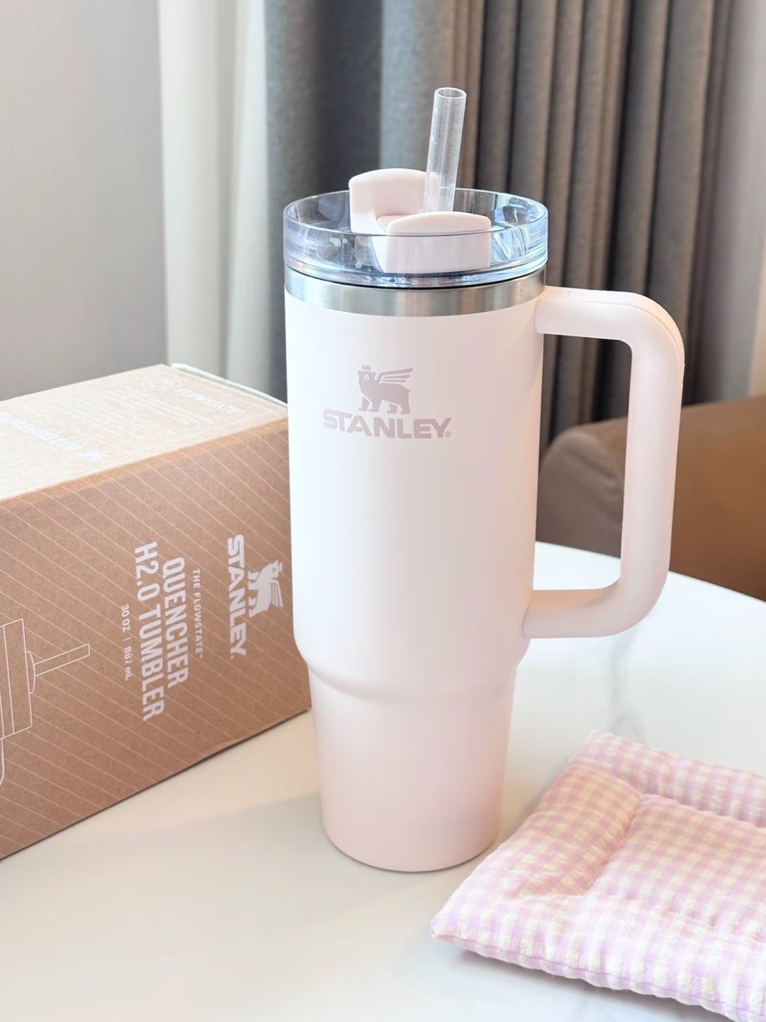 STANLEY 櫻花粉 雙飲口 吸管杯 887ML