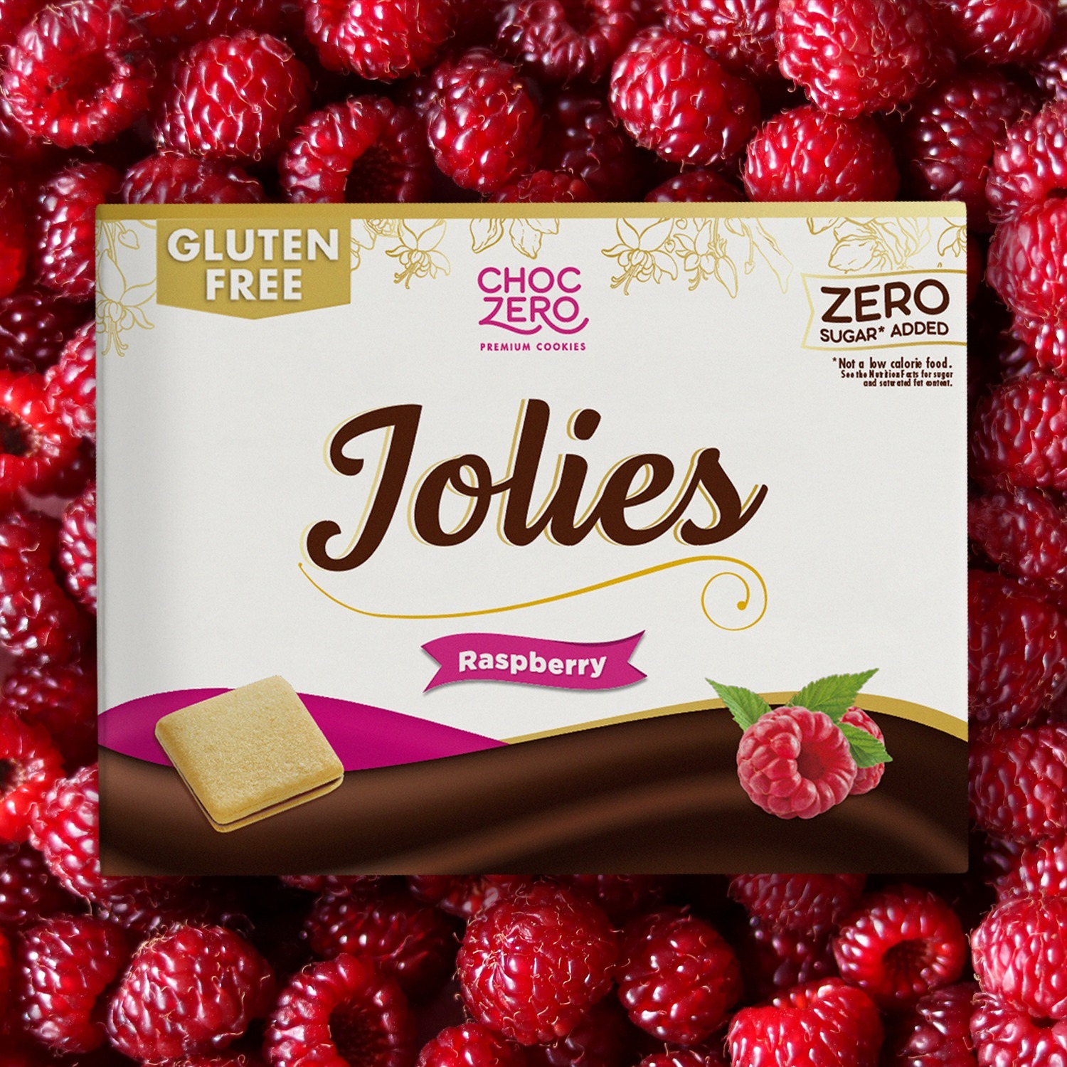 Choczero Jolies 低碳 覆盆子朱古力夾心曲奇 #無麩質 #無添加糖