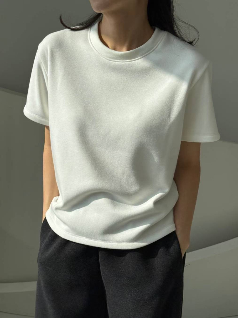 不掉毛的溫柔日常內抓絨短Ｔ