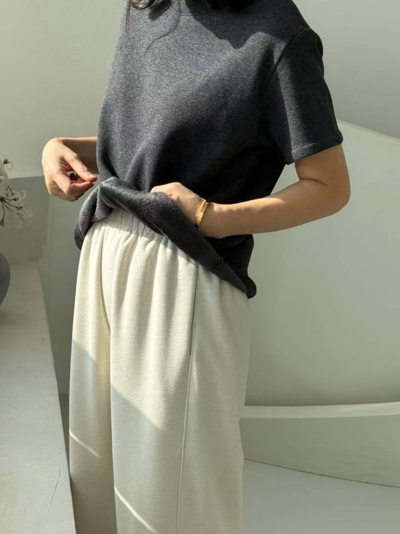 不掉毛的溫柔日常內抓絨短Ｔ