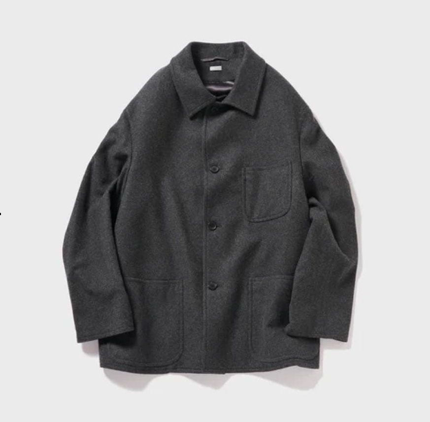 ON SALE: A.PRESSE CASHMERE LIGHT FLANNEL COVERALL JACKET - CHARCOAL SIZE 2 PRE ORDER ITEM (預訂中)