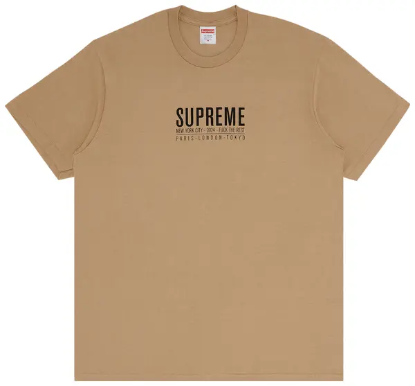 <快速出貨> Supreme Paris tee 基本字體短袖 卡其