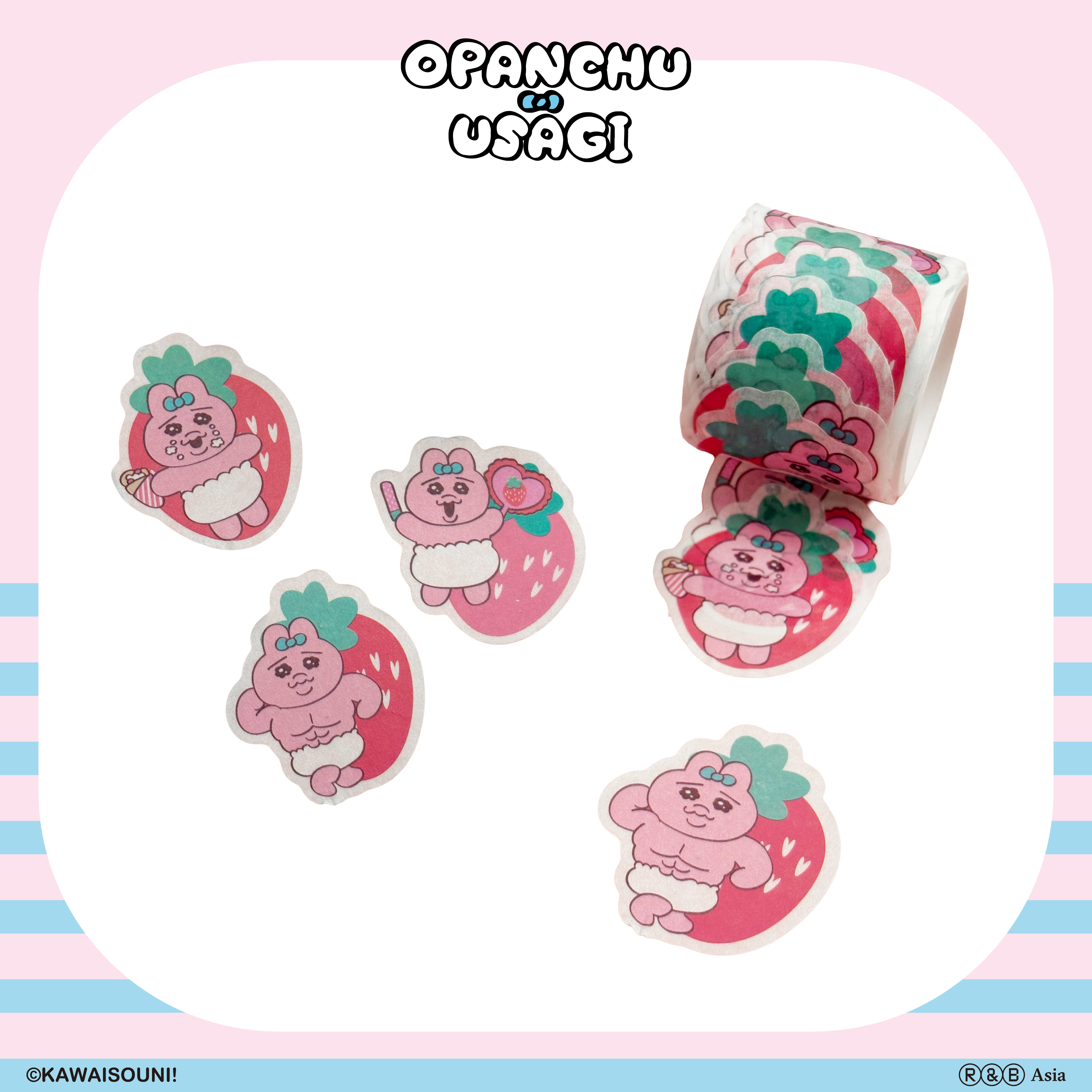 【預購】Opanchu Usagi 褲褲兔-全斷式紙膠帶-草莓