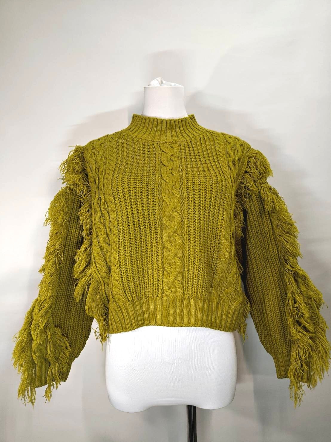 韓系設計感短版高領針織上衣 C41