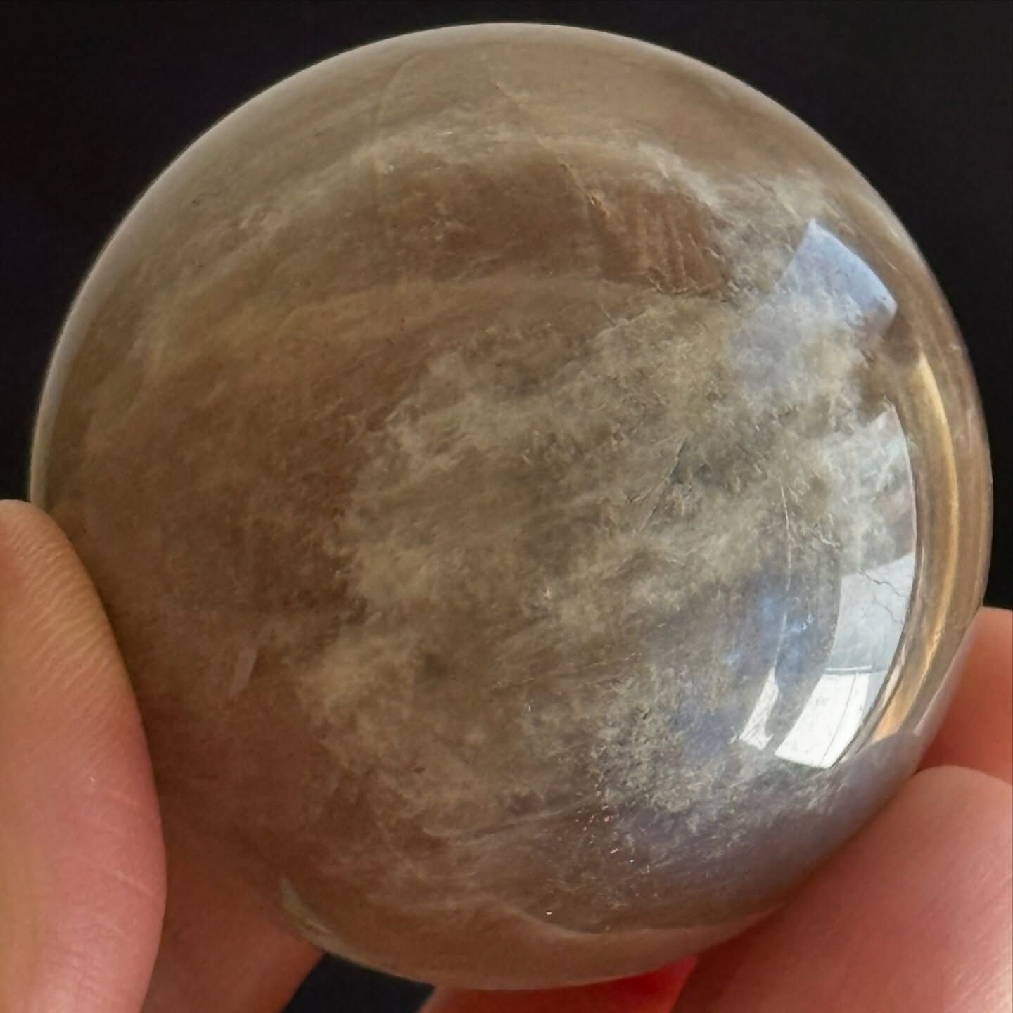 [原石] 奶油月光石 / 日月同輝石 水晶球