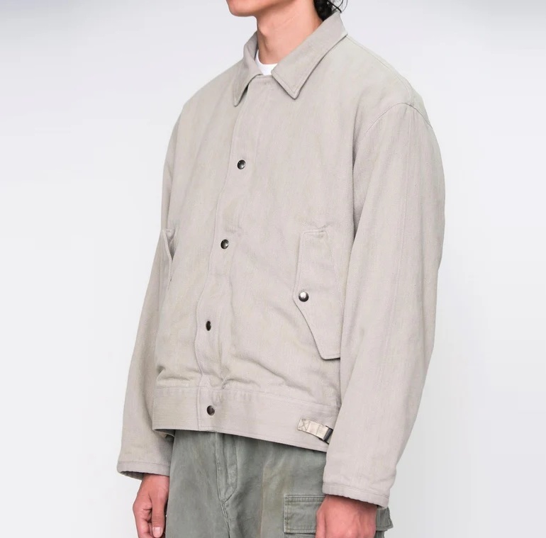 LAST PCS: A.PRESSE SILK NEP TYPE A-1 JACKET (25AAP-01-24) - GREIGE SIZE 3 PRE ORDER ITEM (預訂中)