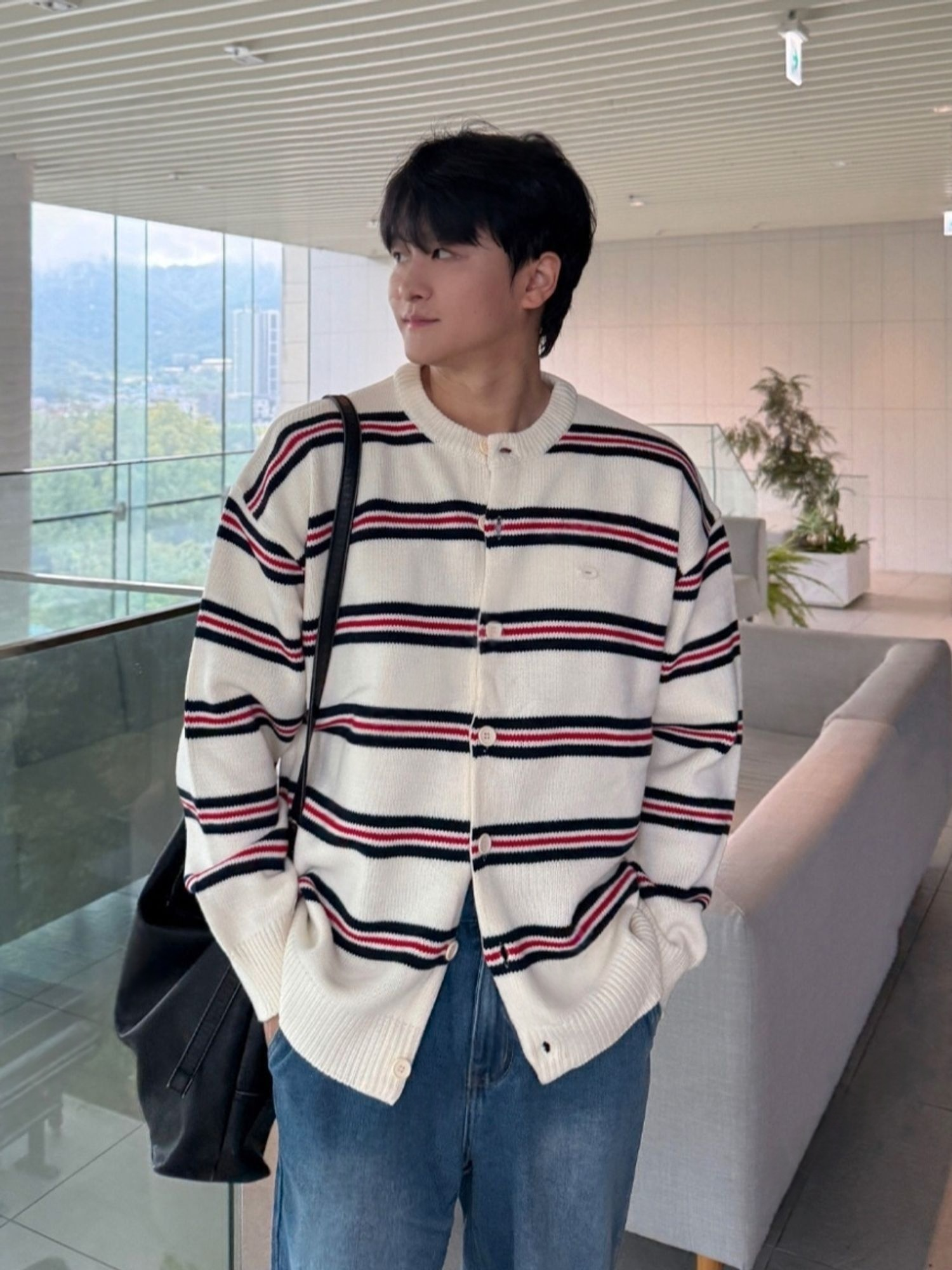 THankus Collection 法式細條紋針織情侶外套 多色細節實拍 2