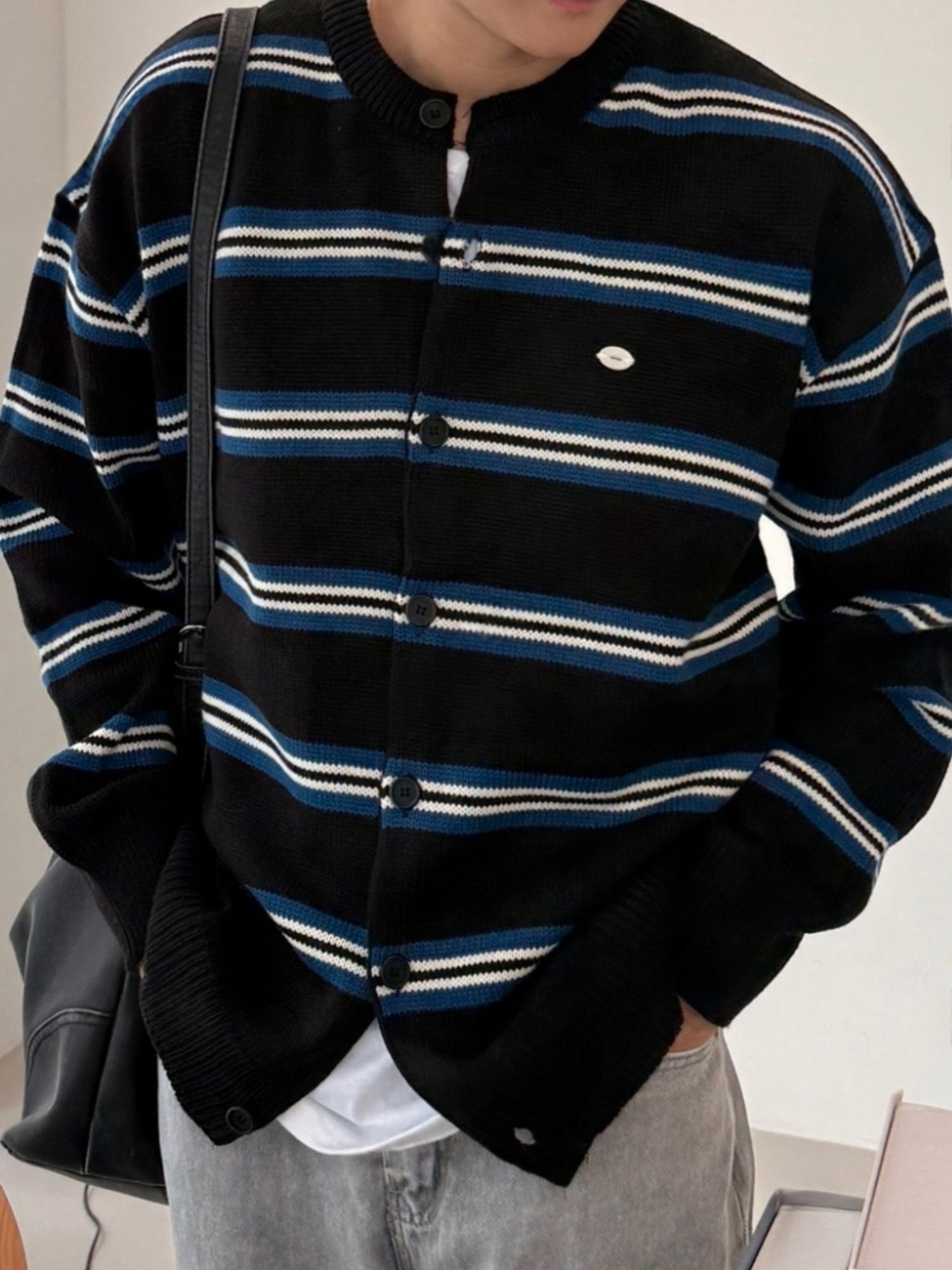 THankus Collection 法式細條紋針織情侶外套 多色細節實拍 4