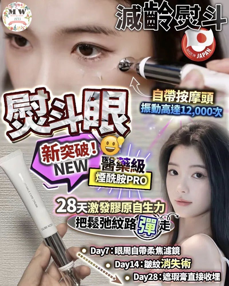 熨斗眼｜28天逆齡公式！撫平眼紋+暗沉清零