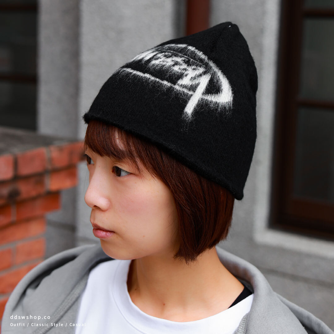 "現貨" Stussy 冷帽 毛帽 黑色 大Logo