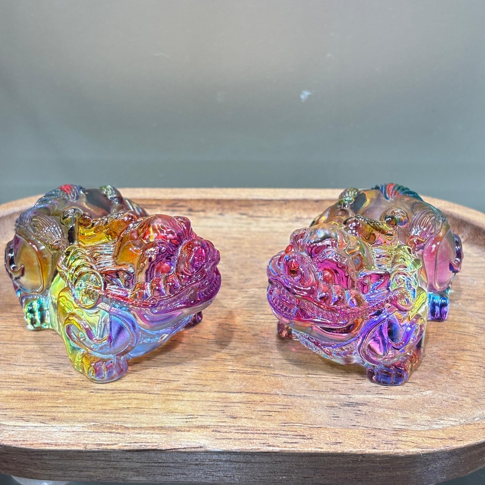 HKHF1222-059 七彩貔貅琉璃擺件 (A57)