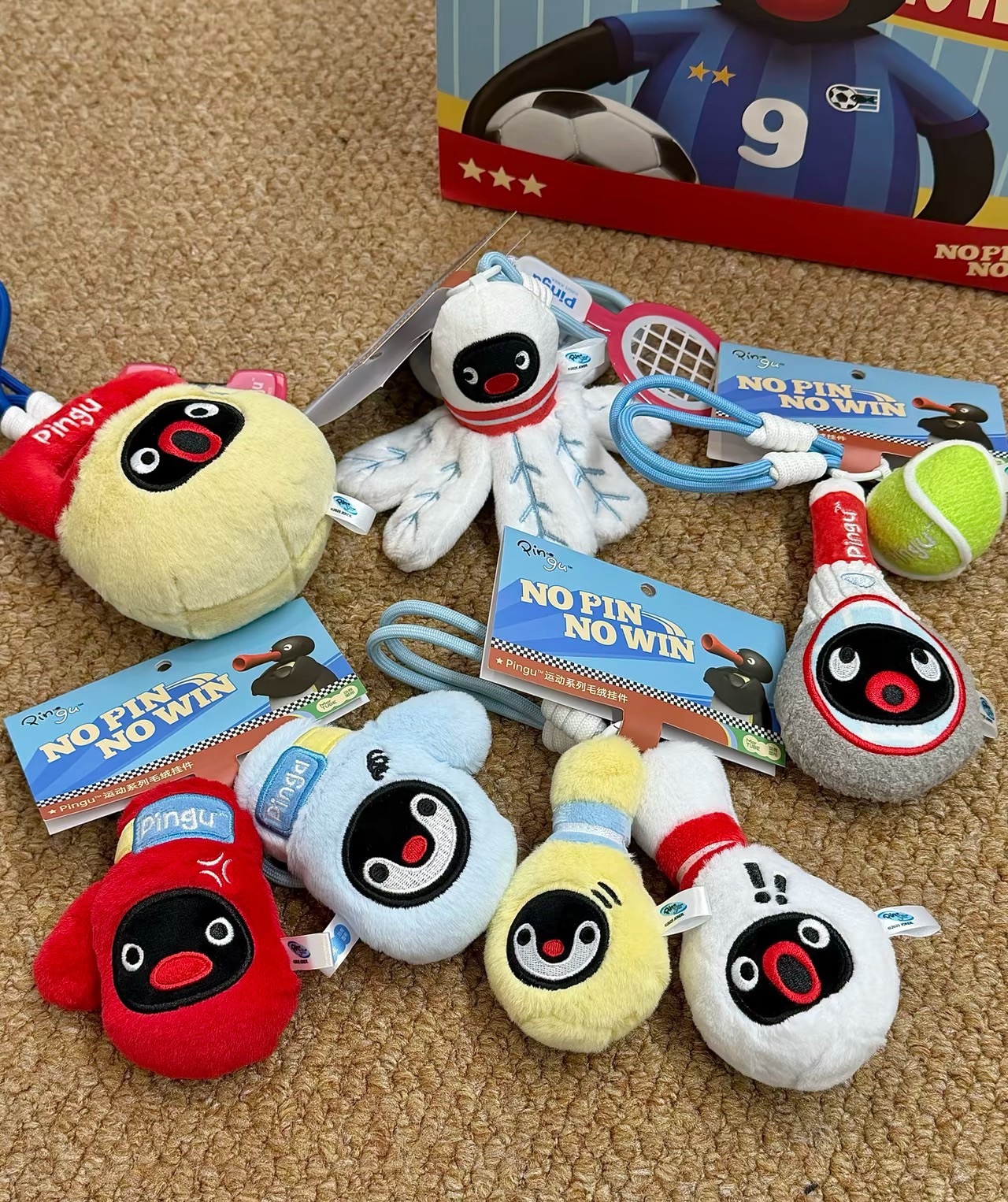 KTQ STORE ‧ Pingu 企鵝家族 運動系列 羽球 壺鈴 保齡球 網球 拳擊手套 吊飾 鑰匙圈