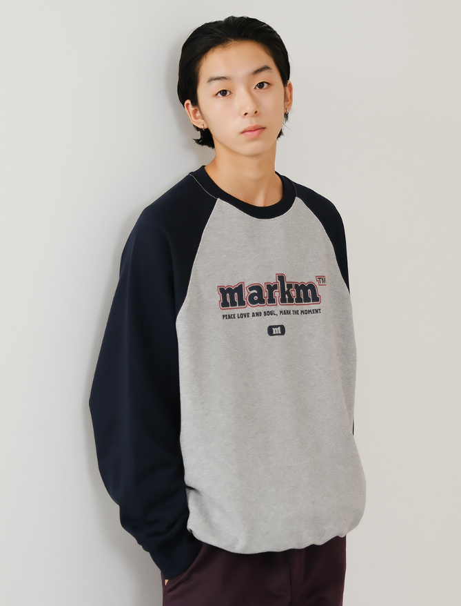 【預購】KM122208 Markm 大LOGO拼色衛衣