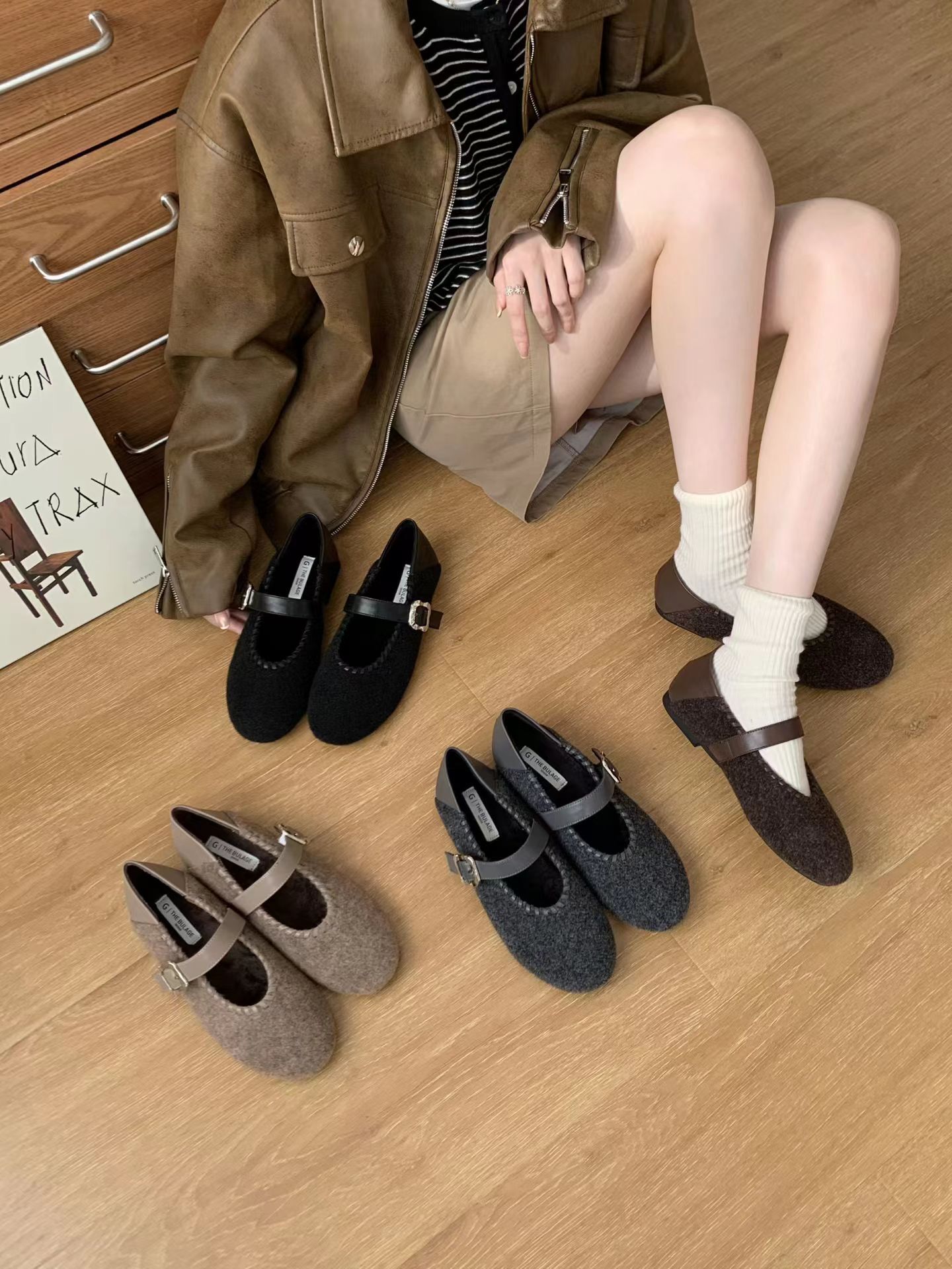 絨毛車線瑪麗珍單鞋