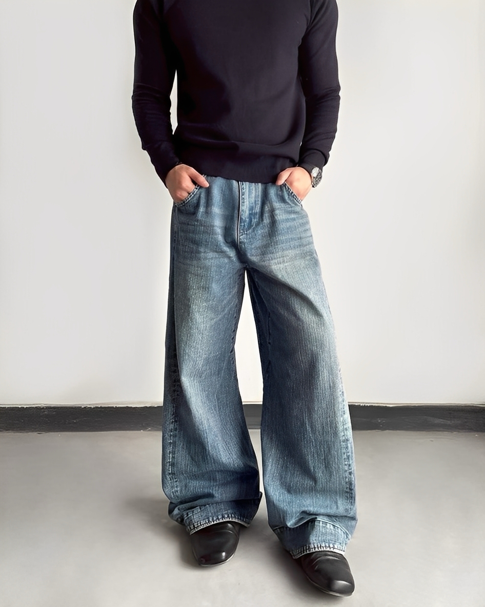 復古 CLEANFIT 直筒 水洗 牛仔 長褲 牛仔褲