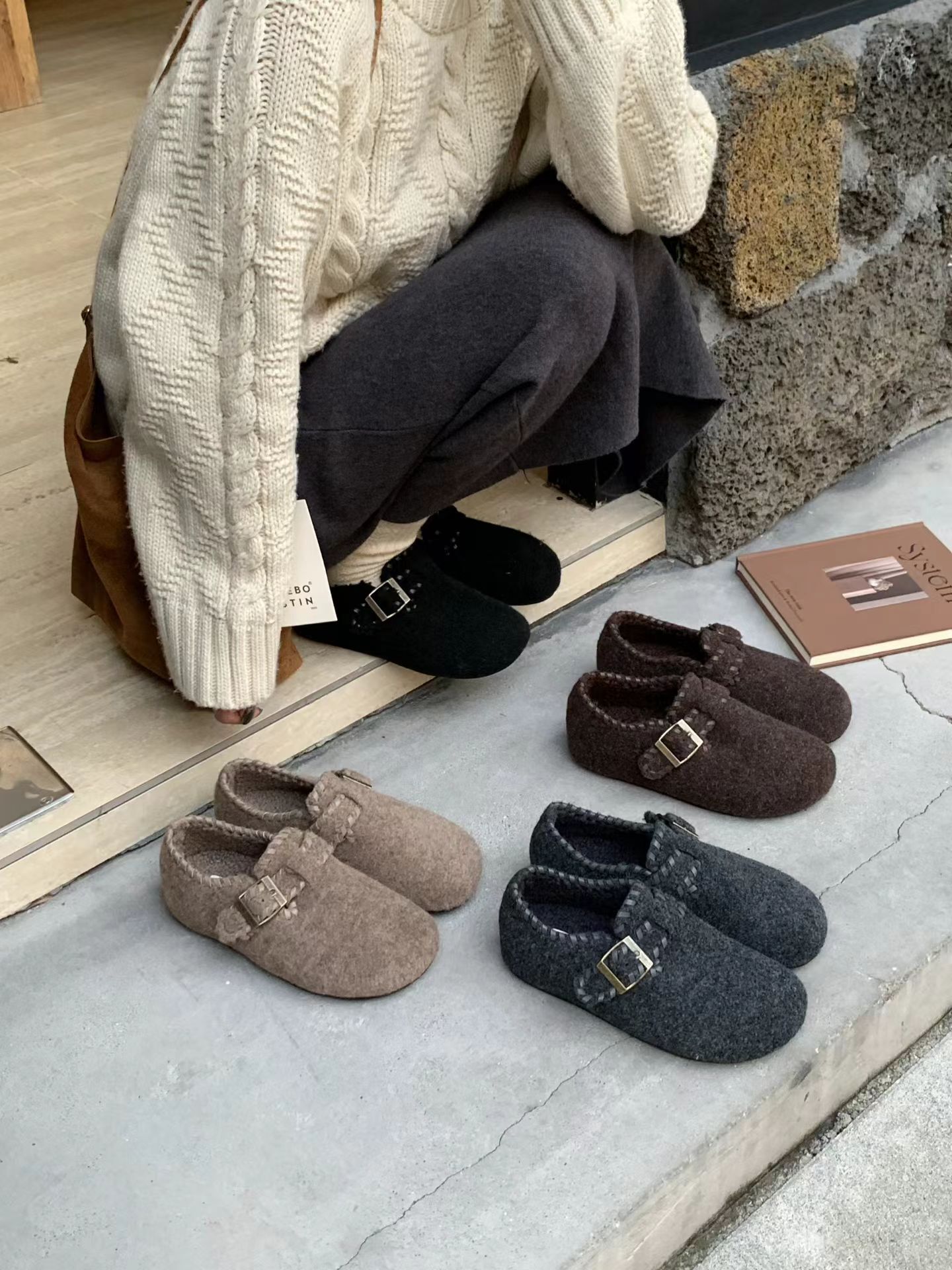 絨毛車線勃肯包頭鞋