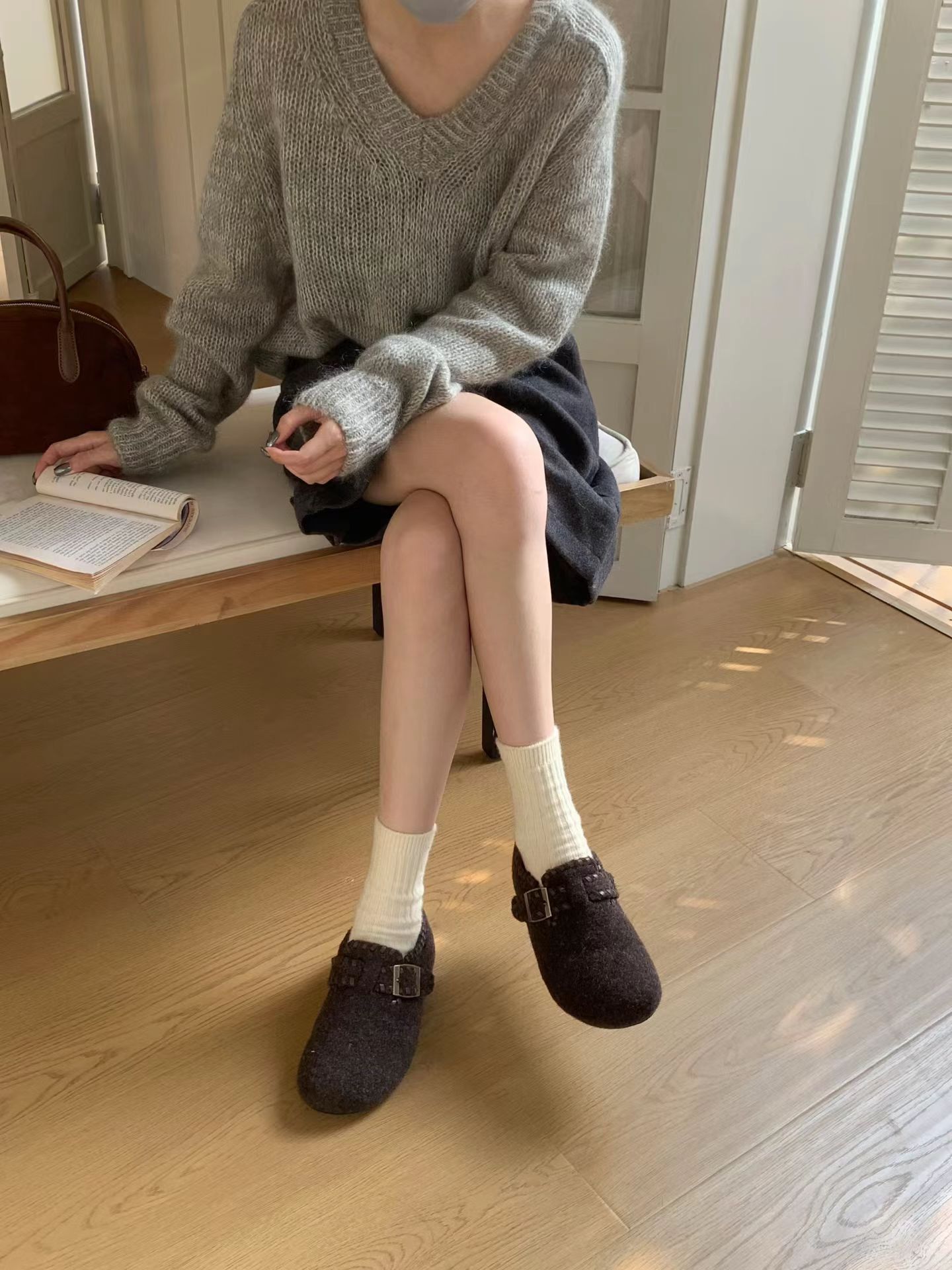 絨毛車線勃肯包頭鞋(咖38)