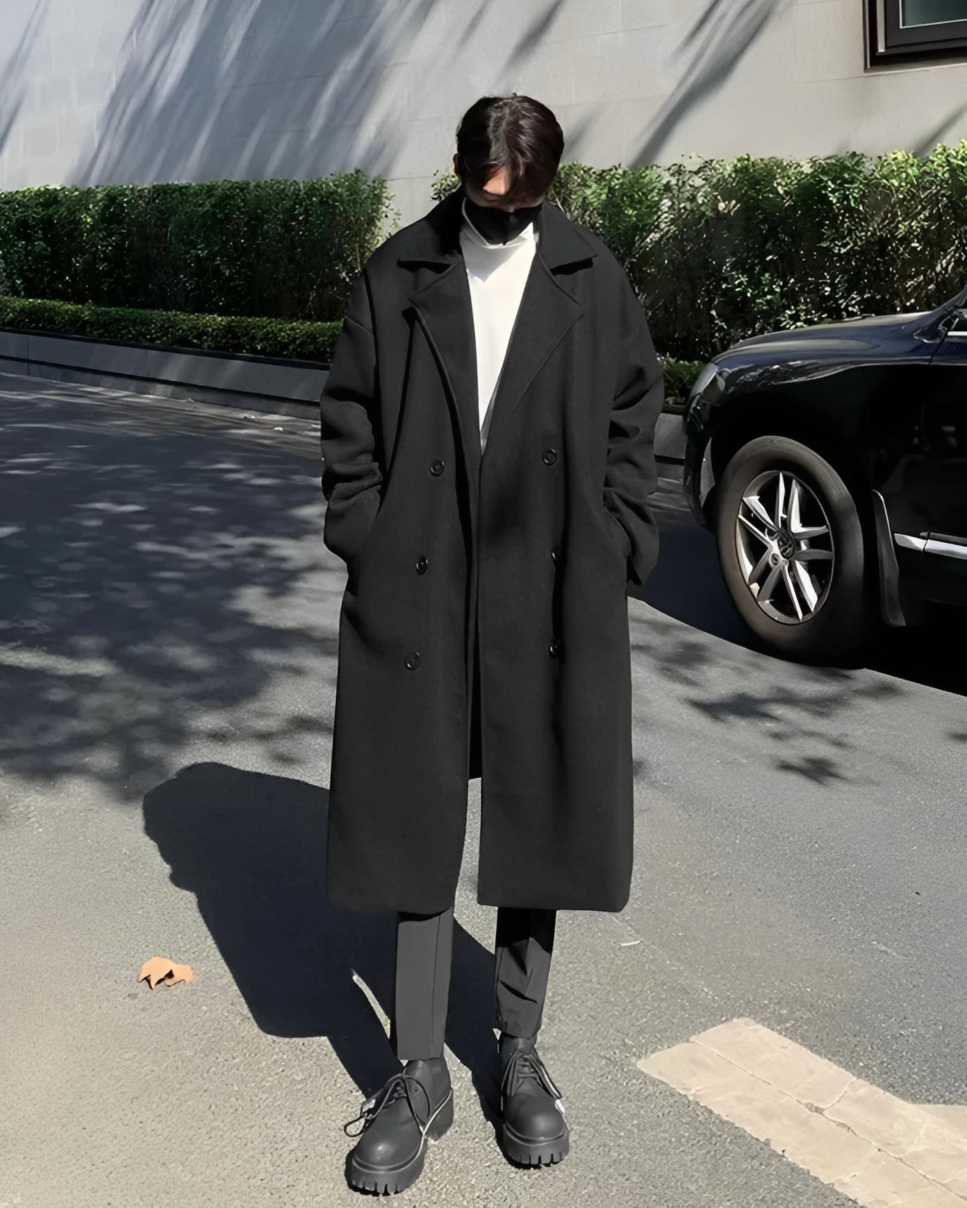 雙排扣 中長版 毛呢 大衣 外套