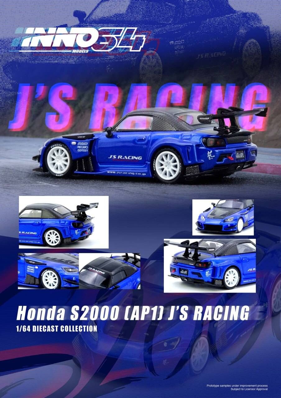 預訂 Pre-order - Inno64 HONDA S2000 J'S RACING Blue