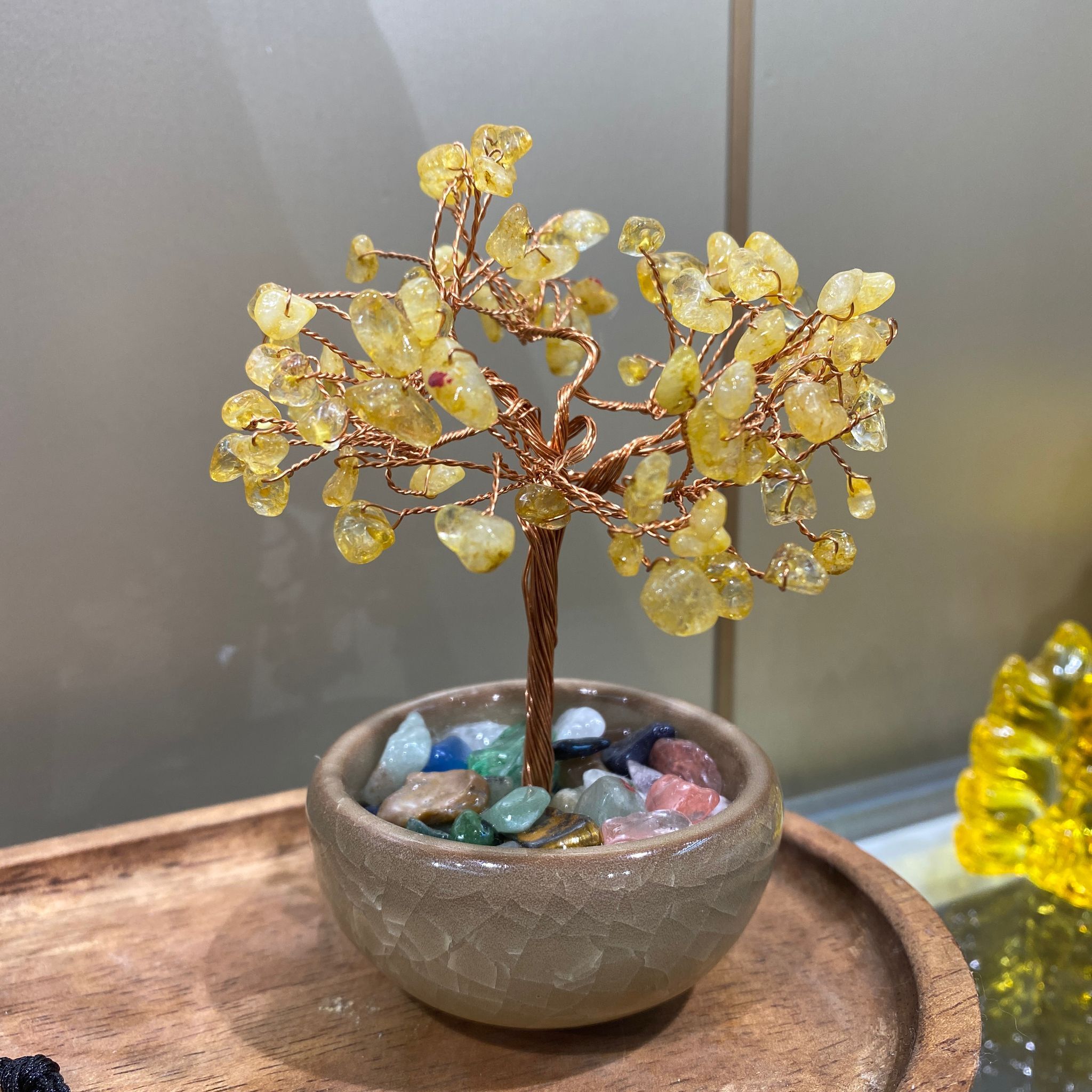 HKHF1222-072 天然黃水晶樹(可經師傅開光) 尺寸: 11.5cm高 x 6cm闊 x 6cm深宜擺放: 正北(正方位) (A70)