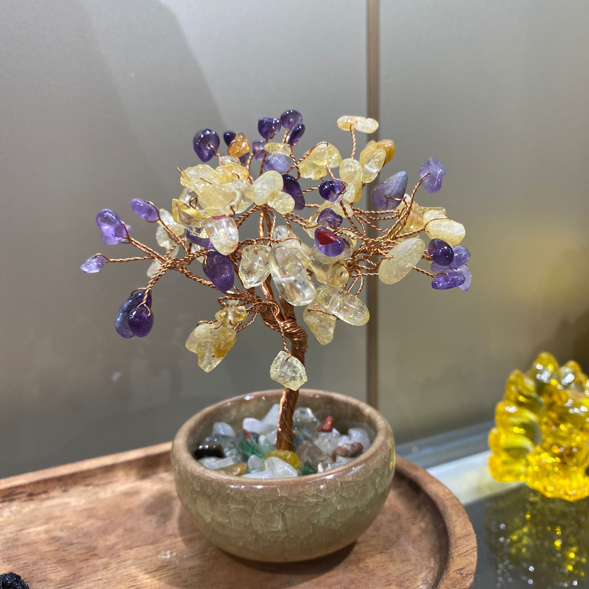 HKHF1222-073 天然紫黃水晶樹(可經師傅開光) 尺寸: 11.5cm高 x 6cm闊 x 6cm深宜擺放: 東南(喜慶位) (A71)