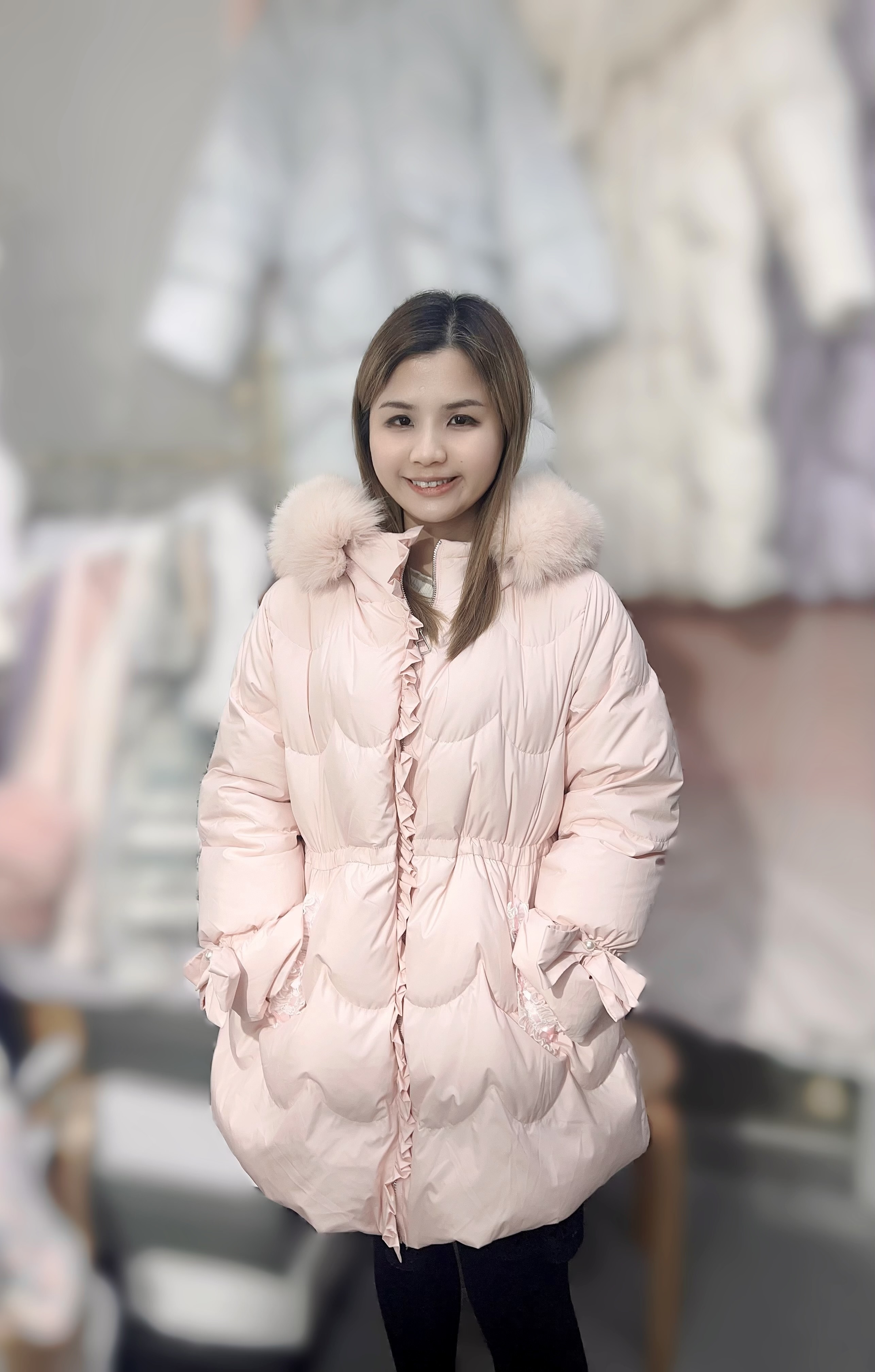 DE103   毛毛70%鴨羽絨   20鵝絨  胸S40 M42 L44 , 長29   原價$1099