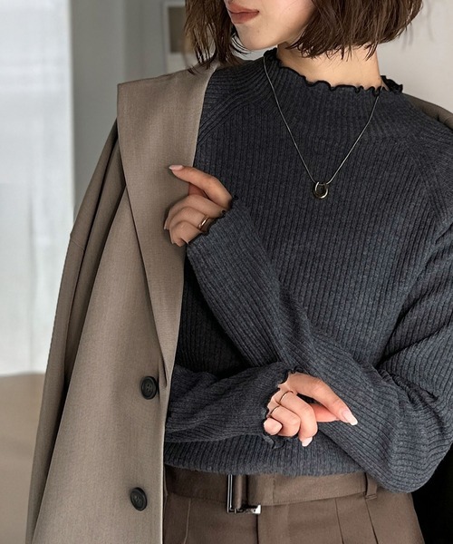 日本🇯🇵連線 Classical Elf 線條撞色微立領羅紋針織上衣 羅紋 針織 半立領 休閒 長袖 打底 內搭 6色 (任買兩件711免運)/預購