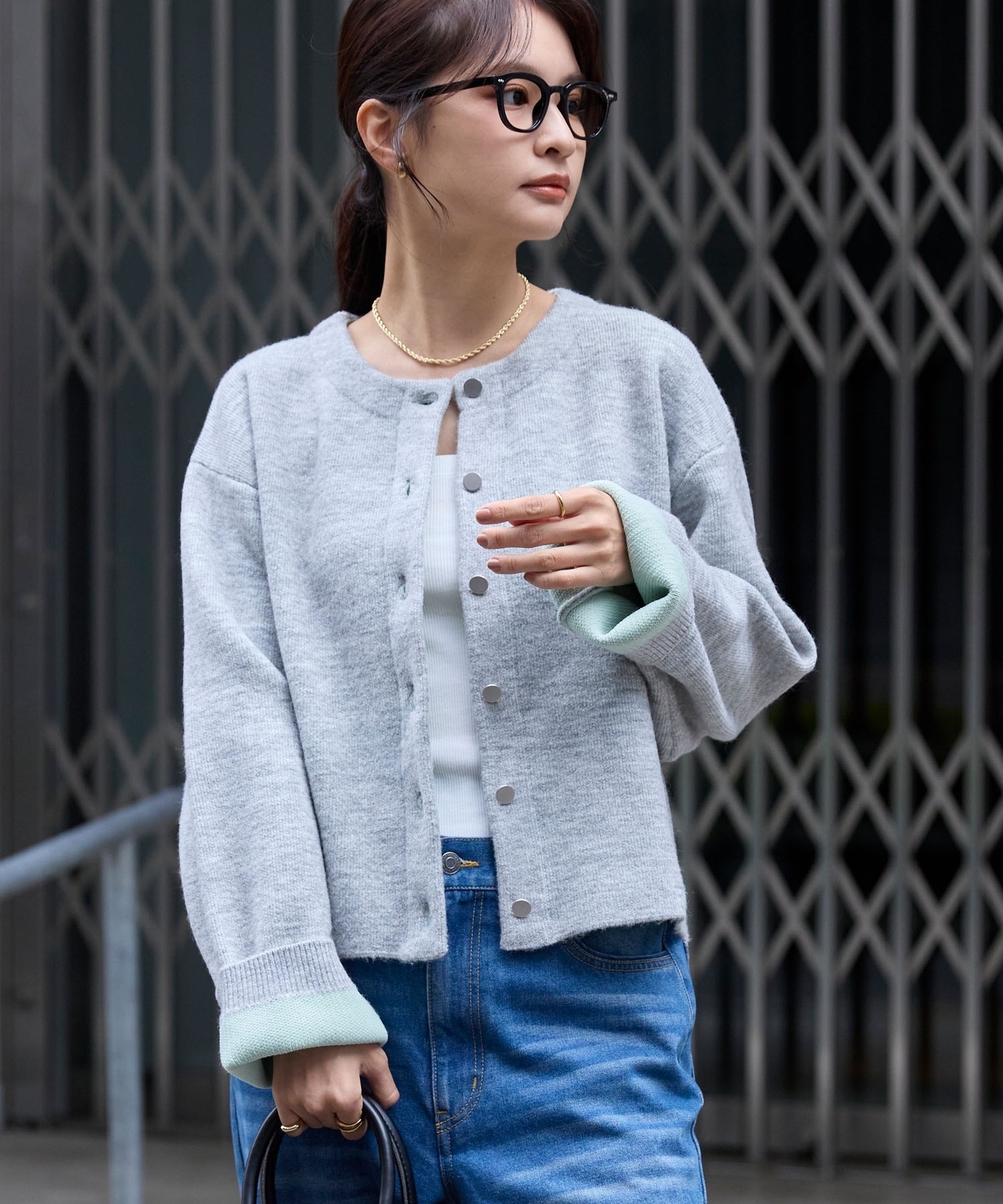 MONO-MART / short knit cardigan