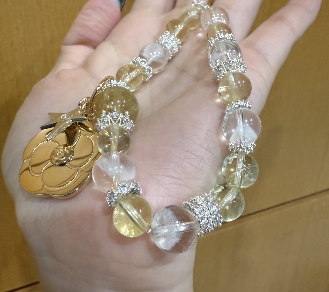 【Luxury】 CHANEL彩妝贈品吊飾 & 水晶招財 米多多訂製款 轉運 好運 黃水晶 白水晶 白幽靈 手鍊 手串 天然水晶