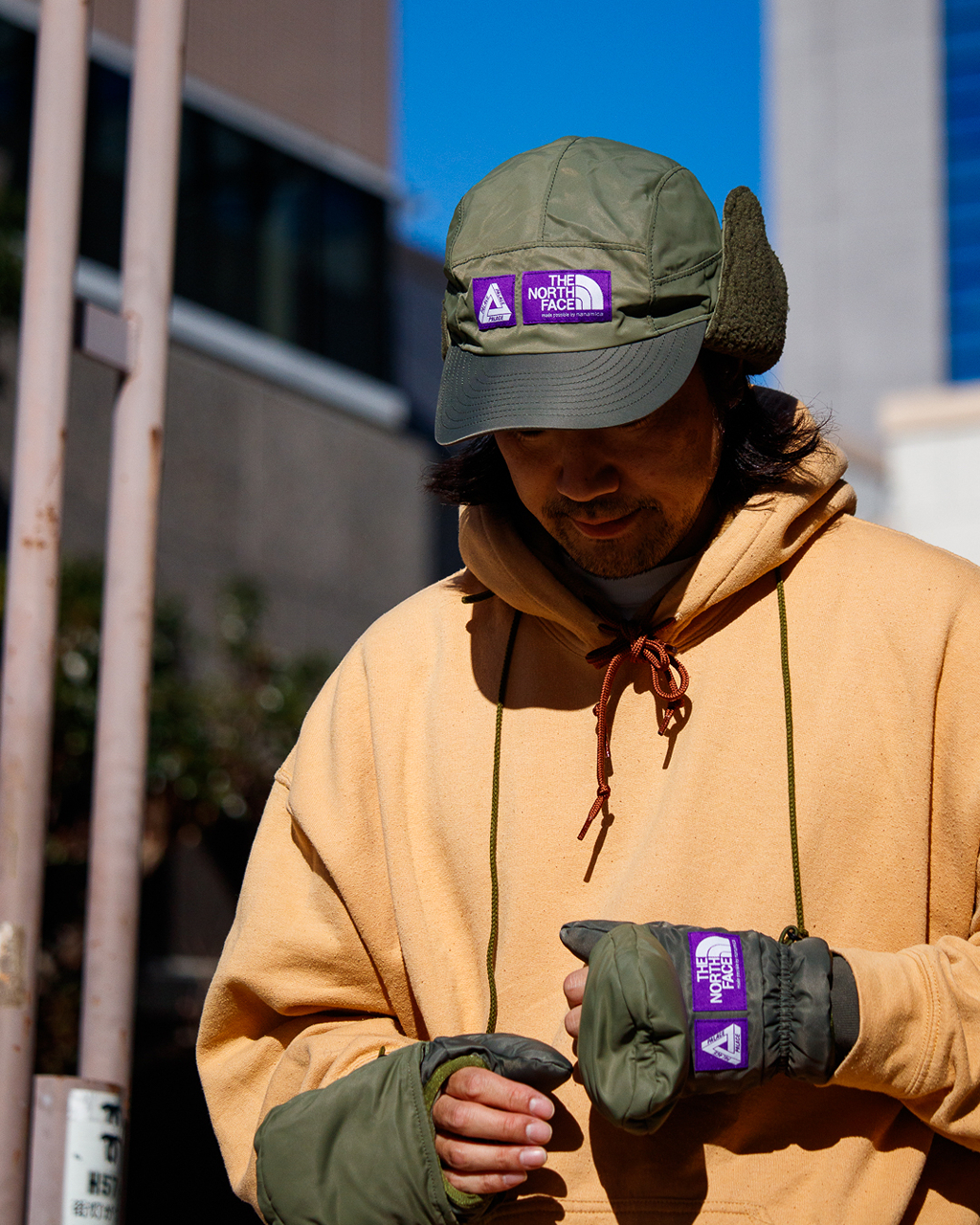 2025AW THE NORTH FACE Purple Label 紫標 x PALACE WINDSTOPPER Field Cap 聯名 滑雪 保暖 遮耳 帽子 N25FP130