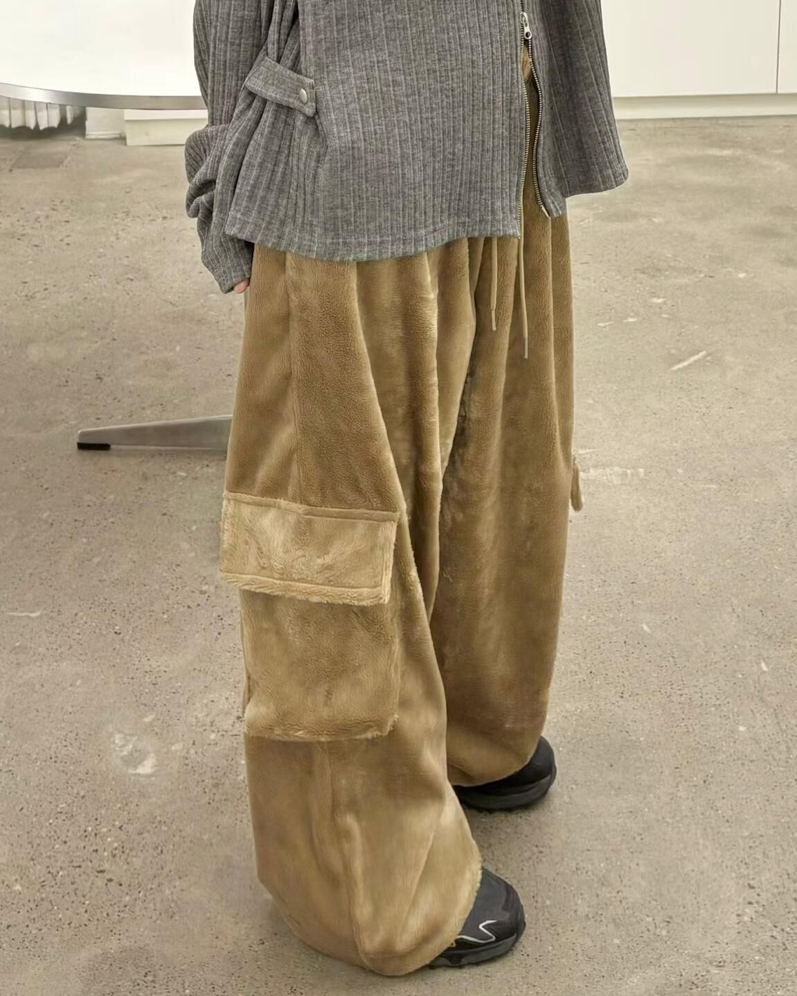 淨色工裝鬆身褲 APT-011P