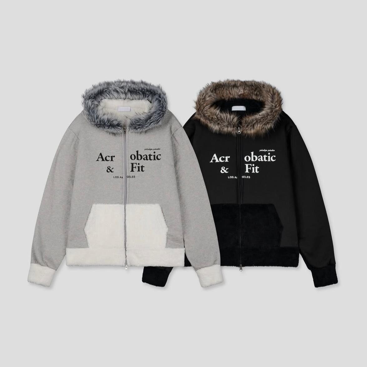 毛毛連帽英文字拉鍊外套(薄抓毛底) JK2746