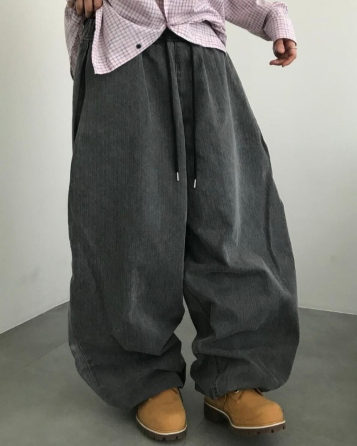 暗直紋鬆身褲 P3229