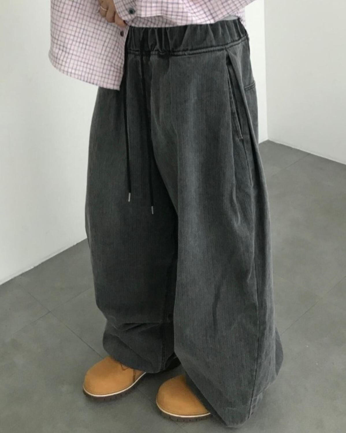 暗直紋鬆身褲 P3229