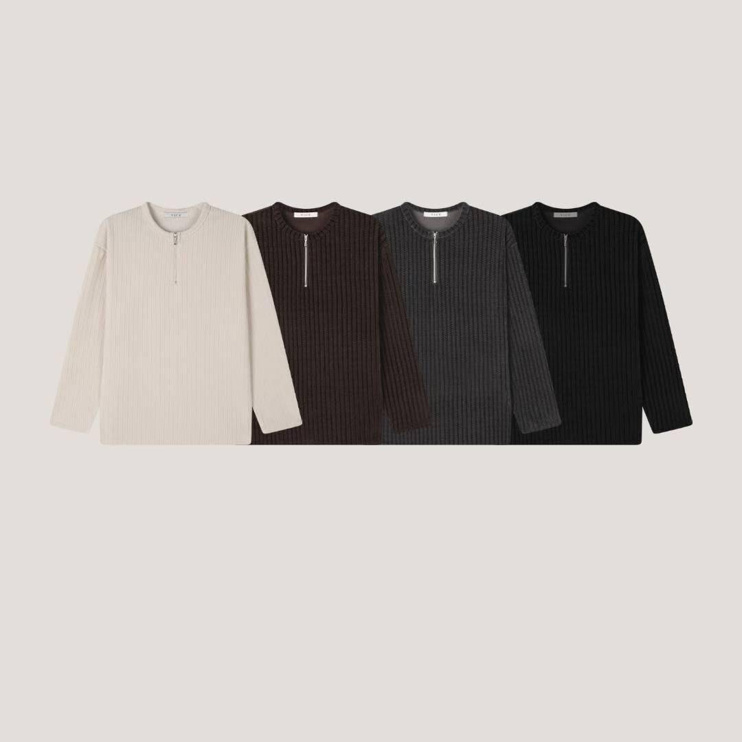 淨色半拉鍊長袖衫 T5876