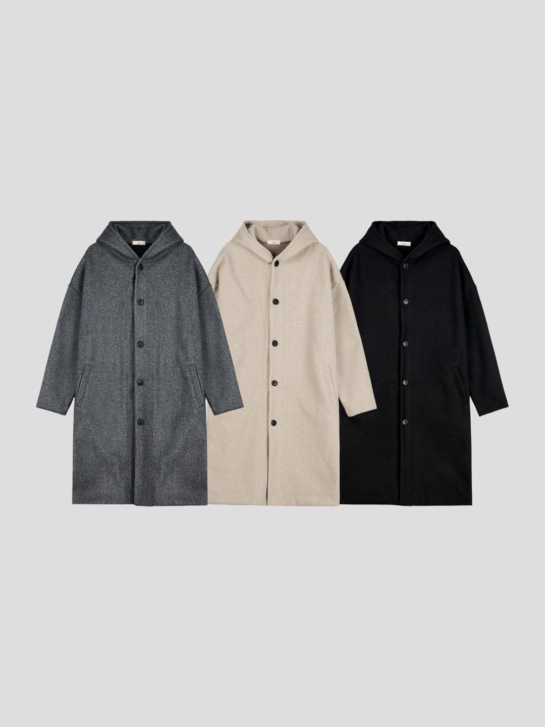 淨色連帽開胸長褸 JK2755