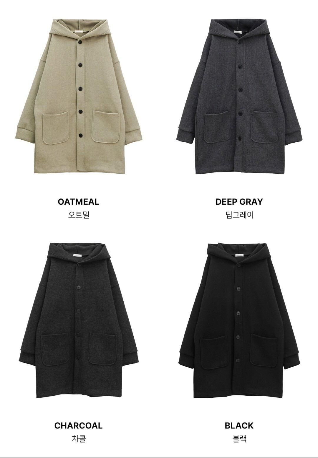 淨色連帽開胸長褸 JK2754