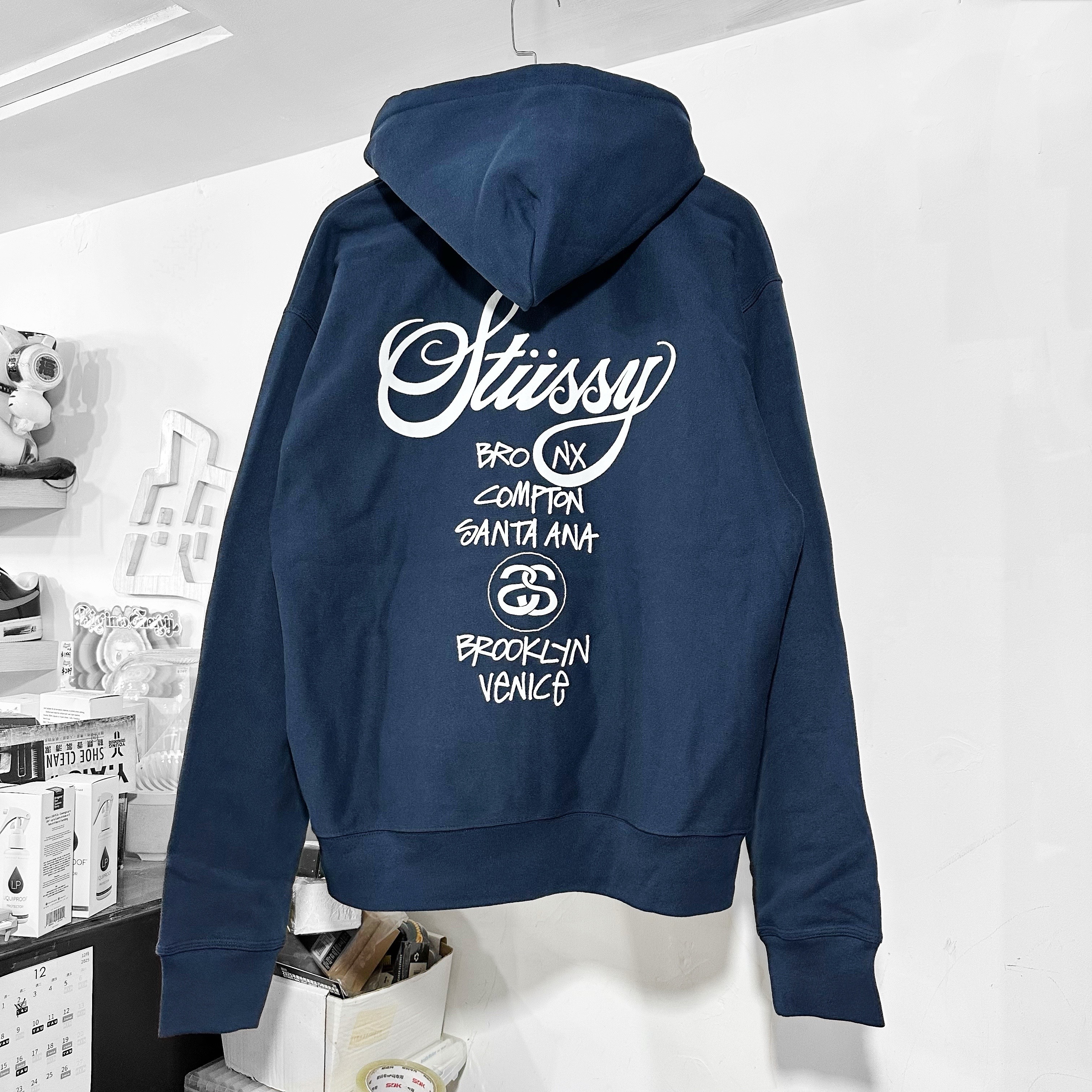 STUSSY WORLD TOUR  HOODIE - Navy 世界巡遊 深藍色