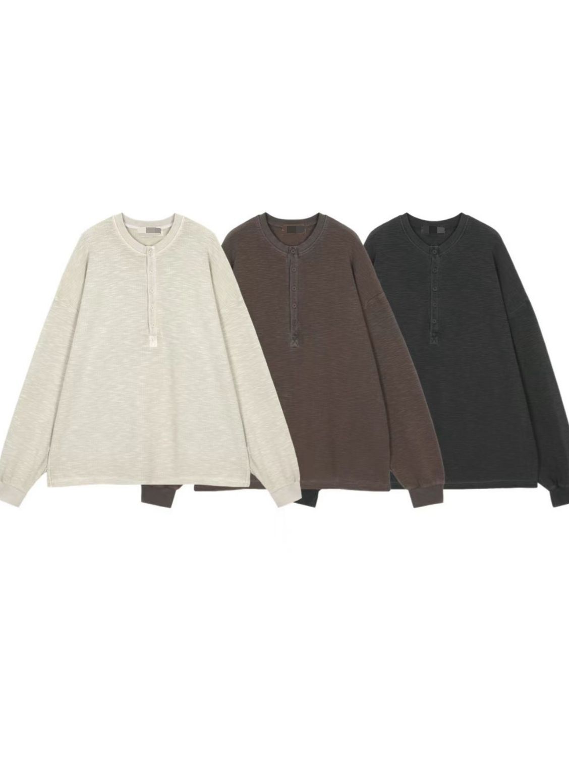 淨色半開胸長袖衫 T5885