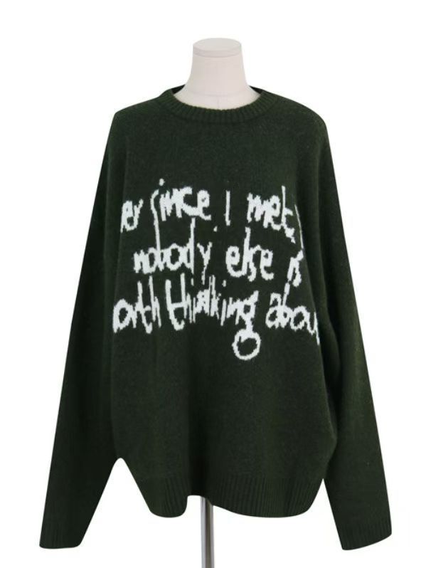 英文字針織衫 T5877