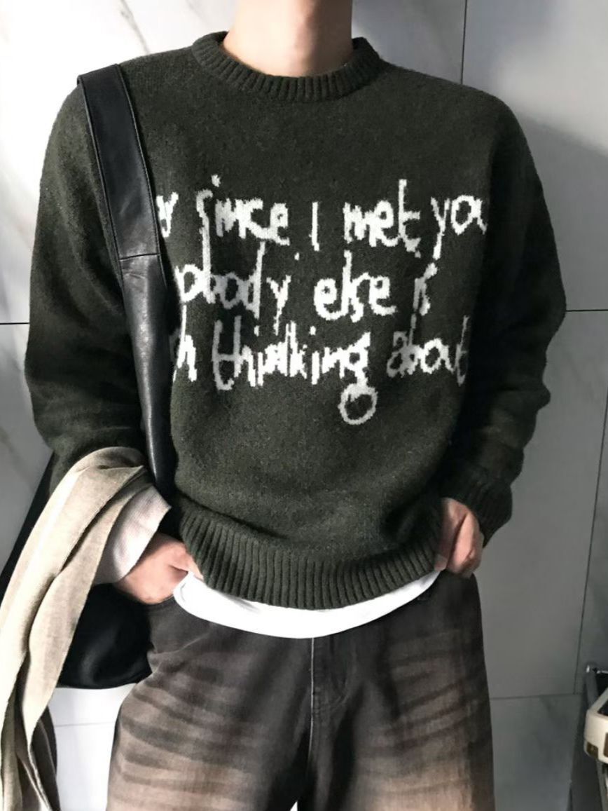 英文字針織衫 T5877