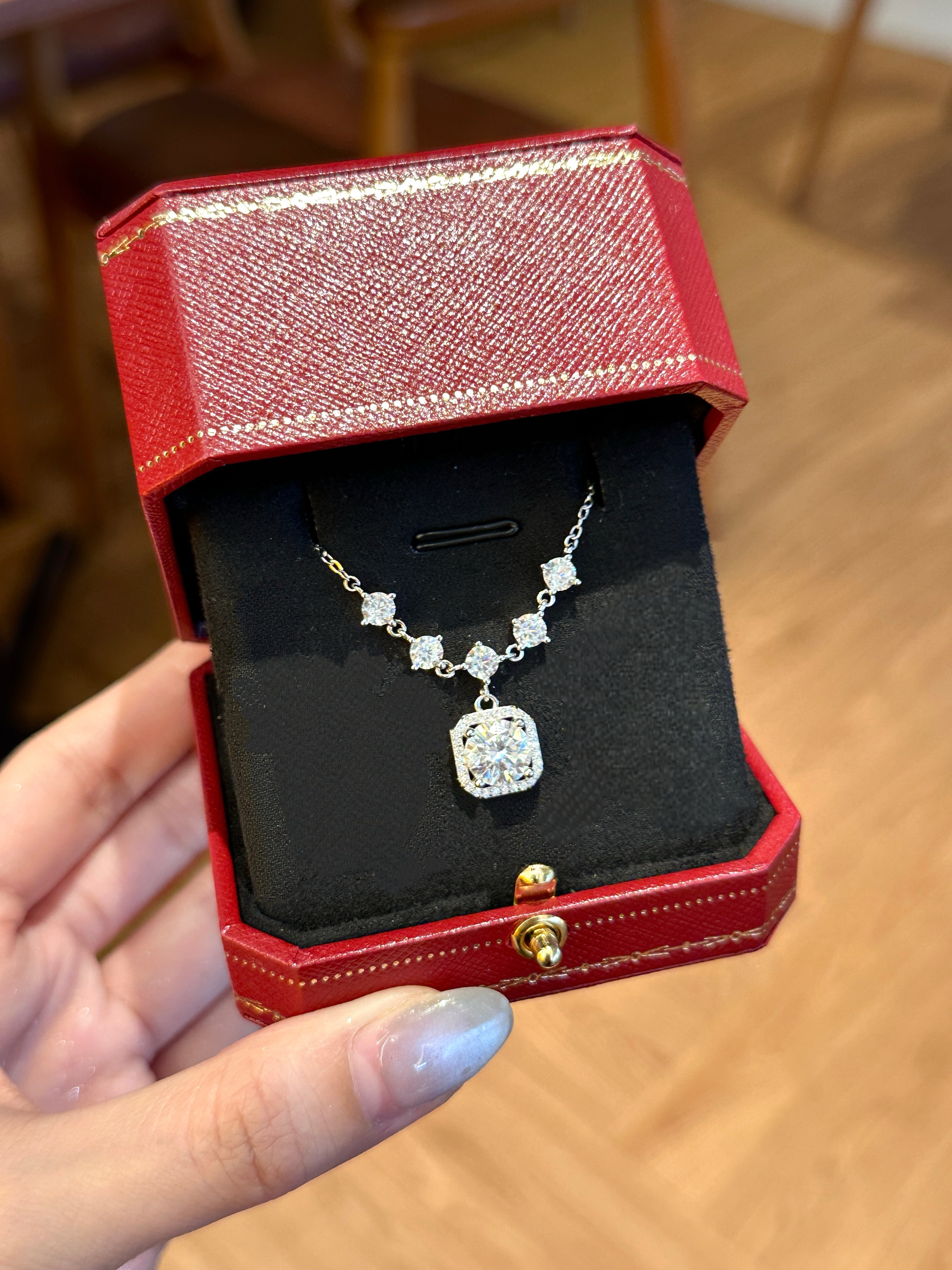 Dahlia moissanite necklace
