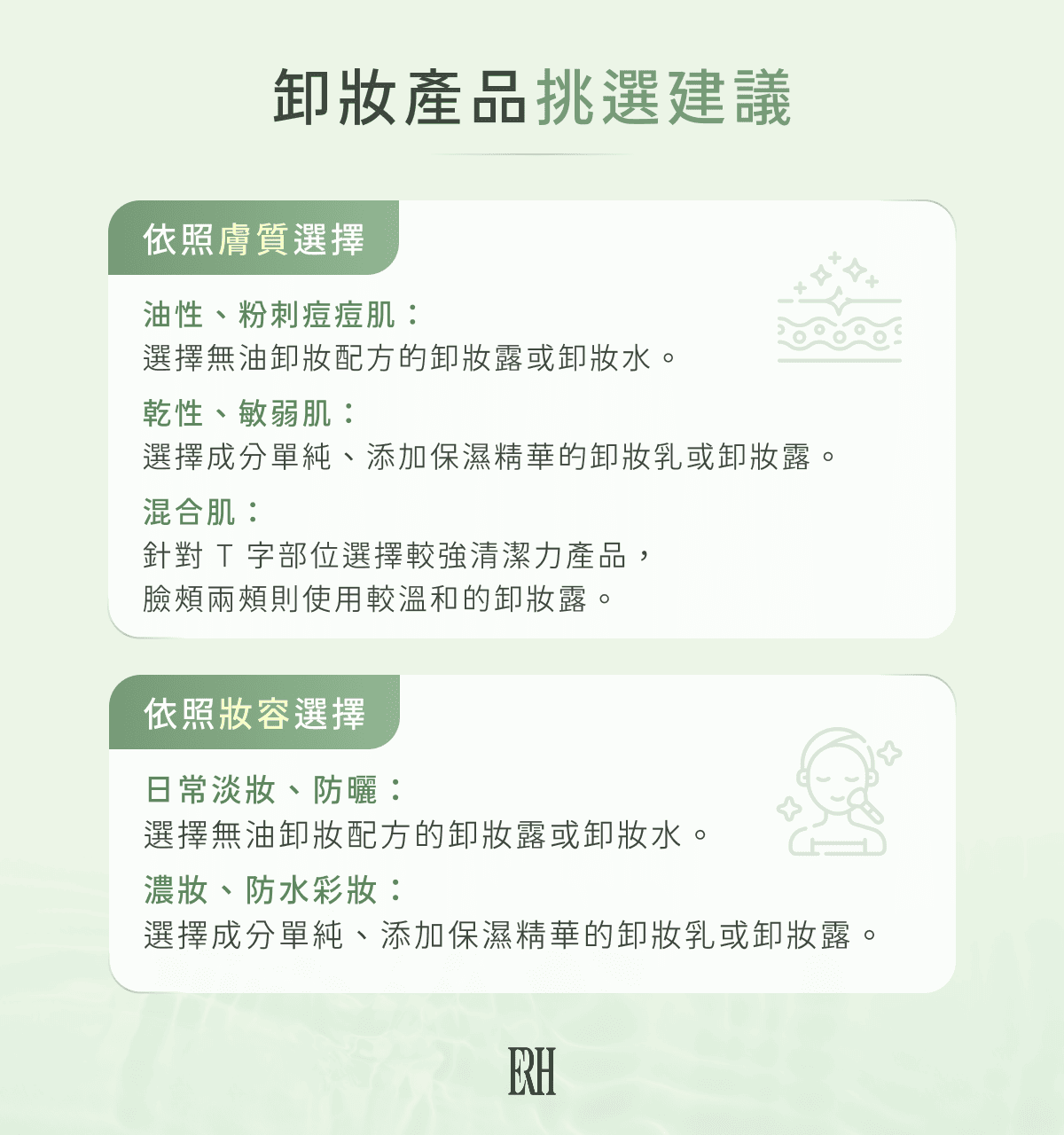 卸妝產品挑選建議