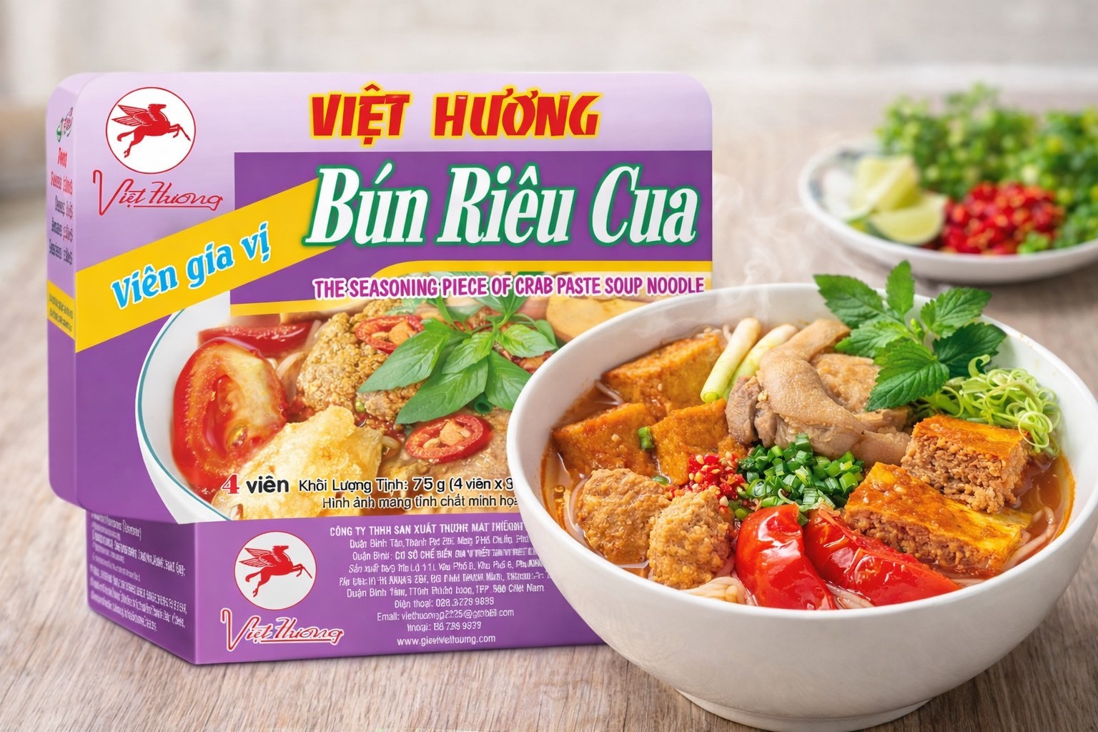 Viet huong Crab Noodle Soup Seasoning Cubes 75g