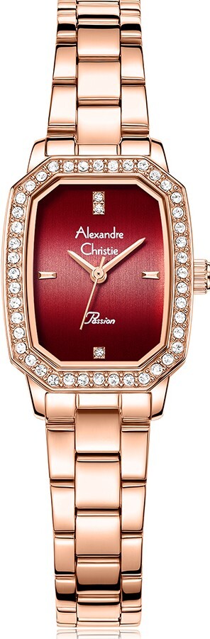 萬年鐘錶 - Alexandre Christie   玫瑰金框方形優雅女錶 2B84LHBRGRE 錶徑22MM  (AC 錶)
