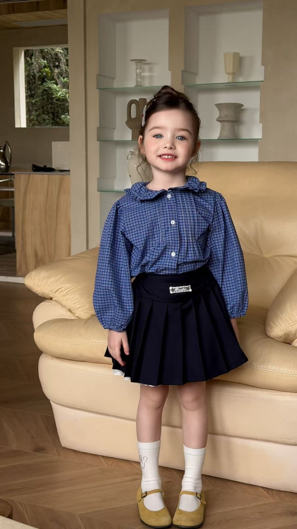 正韓春aiai 蕾絲拼接百褶裙